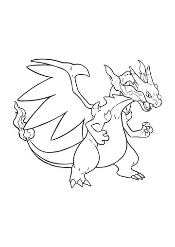Pokémon Mega Charizard X coloring page