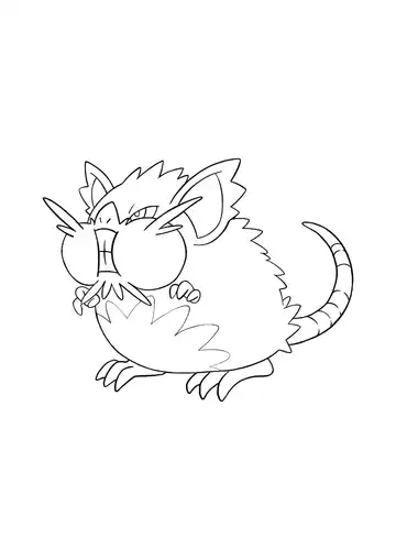 Pokémon Alolan Raticate coloring page