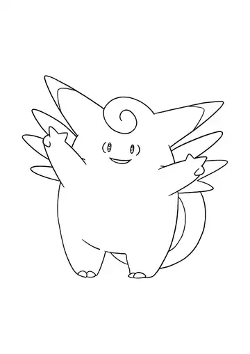 Pokémon Clefable coloring page