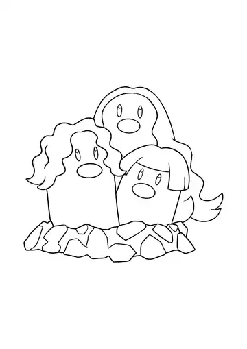 Pokémon Alolan Dugtrio coloring page