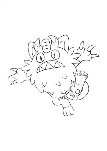 Pokémon Galarian Meowth coloring page