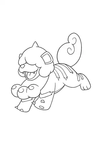 Pokémon Hisuian Growlithe coloring page