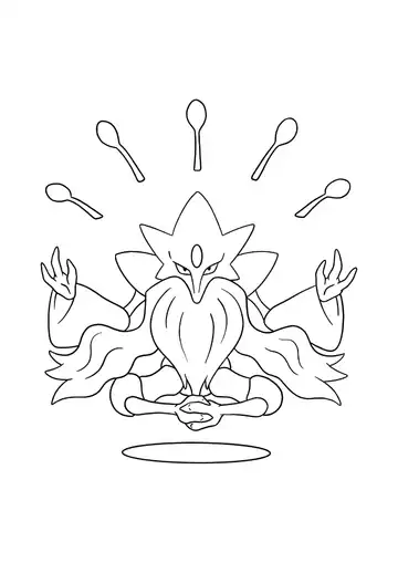 Pokémon Mega Alakazam coloring page