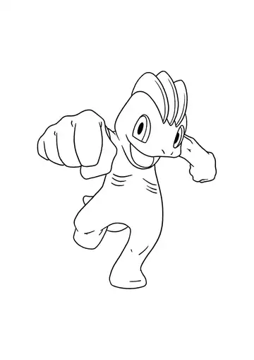 Pokémon Machop coloring page