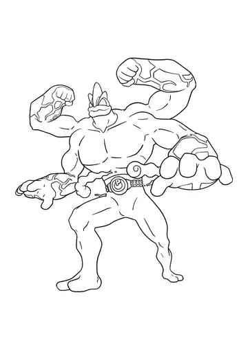 Pokémon Gigantamax Machamp coloring page