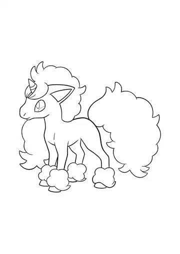 Pokémon Galarian Ponyta coloring page