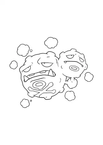Pokémon Weezing coloring page