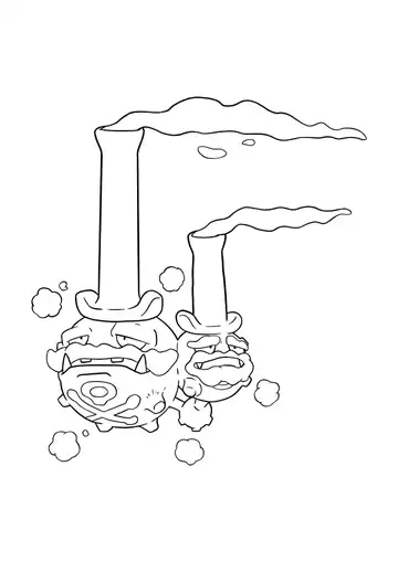 Pokémon Galarian Weezing coloring page