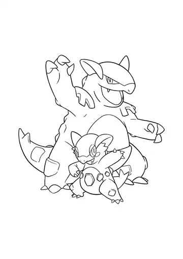 Pokémon Mega Kangaskhan coloring page