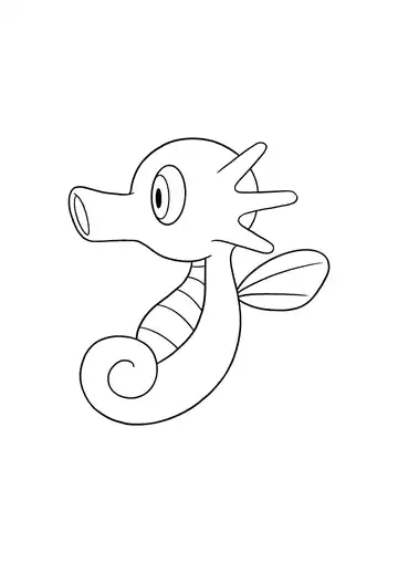 Pokémon Horsea coloring page