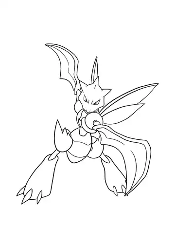 Pokémon Scyther coloring page