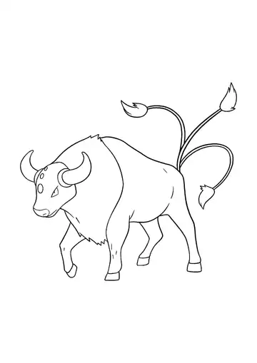 Pokémon Tauros coloring page