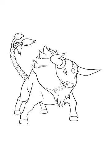 Pokémon Paldean Tauros Blaze Breed coloring page