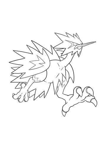 Pokémon Galarian Zapdos coloring page