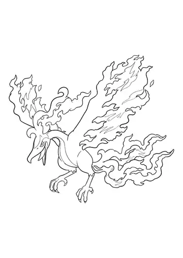 Pokémon Galarian Moltres coloring page
