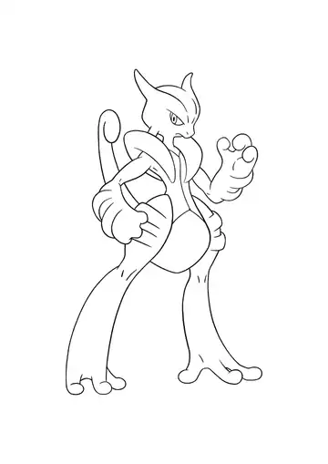 Pokémon Mega Mewtwo X coloring page
