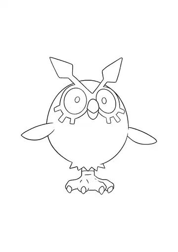 Pokémon Hoothoot coloring page