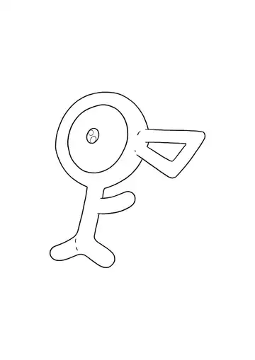 Pokémon Unown coloring page