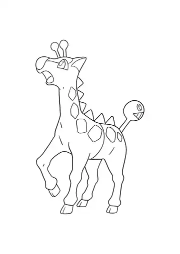 Pokémon Girafarig coloring page