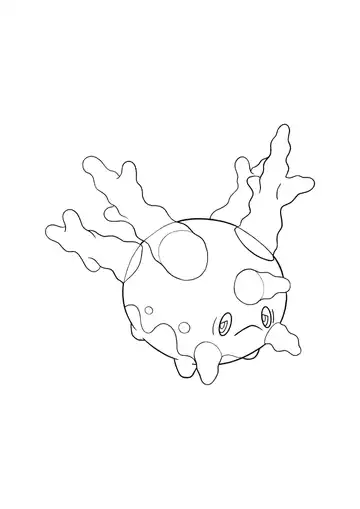 Pokémon Galarian Corsola coloring page