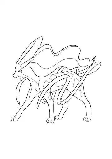 Pokémon Suicune coloring page