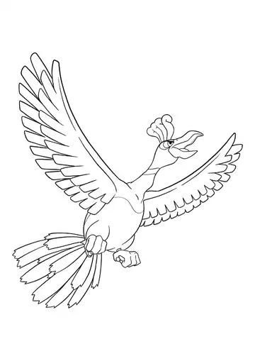 Pokémon Ho-Oh coloring page