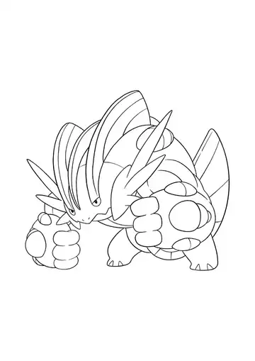 Pokémon Mega Swampert coloring page