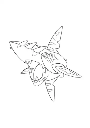 Pokémon Mega Sharpedo coloring page
