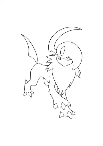 Pokémon Absol coloring page