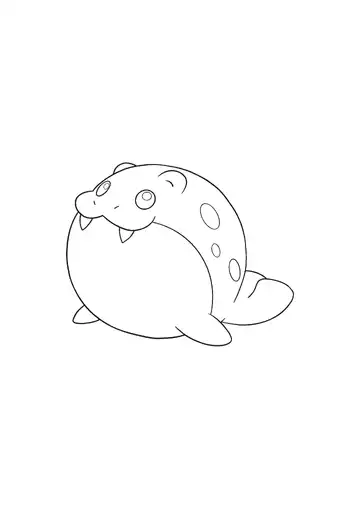 Pokémon Spheal coloring page