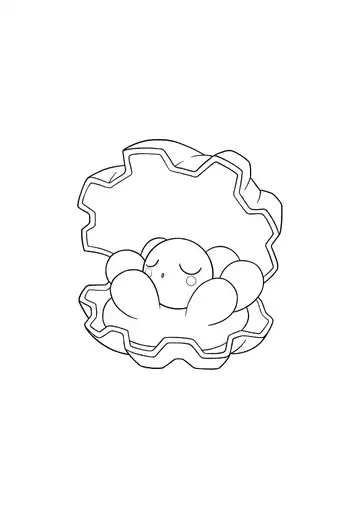 Pokémon Clamperl coloring page