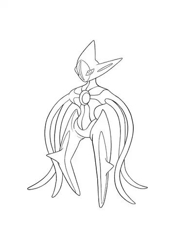 Pokémon Deoxys Attack Form coloring page
