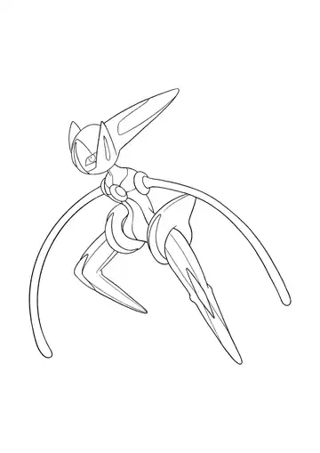 Pokémon Deoxys Speed Form coloring page