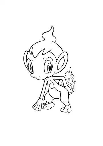 Pokémon Chimchar coloring page