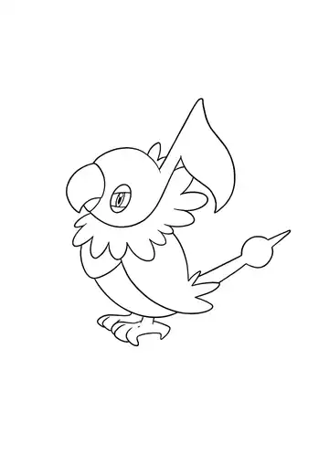 Pokémon Chatot coloring page