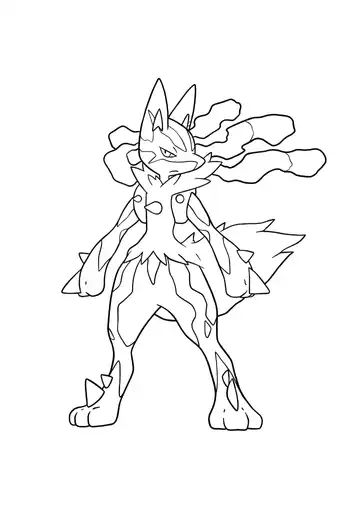 Pokémon Mega Lucario coloring page