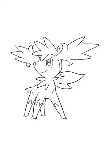 Pokémon Shaymin Sky Form coloring page