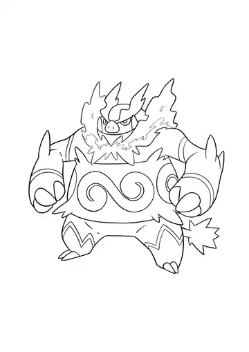 Pokémon Emboar coloring page