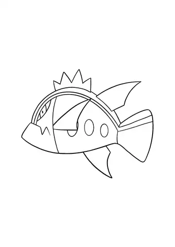 Pokémon Blue Striped Basculin coloring page