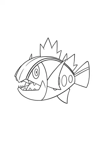 Pokémon White Striped Basculin coloring page