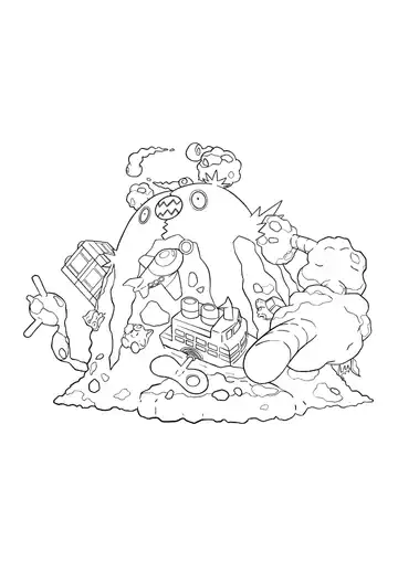 Pokémon Gigantamax Garbodor coloring page