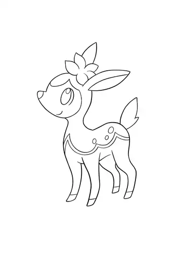 Pokémon Deerling coloring page