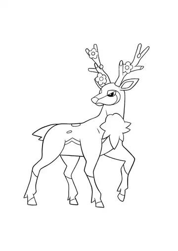 Pokémon Sawsbuck Spring coloring page