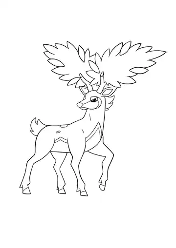 Pokémon Sawsbuck Summer coloring page