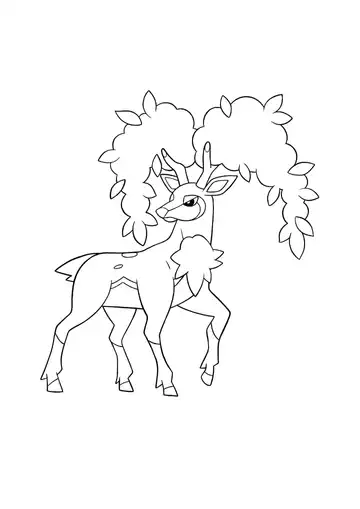 Pokémon Sawsbuck Autumn coloring page
