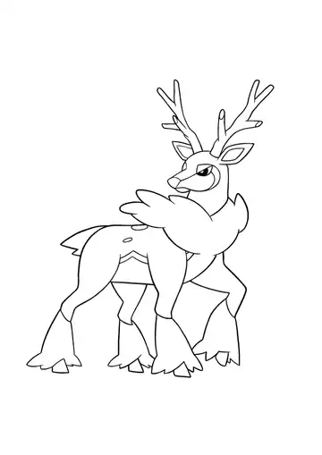 Pokémon Sawsbuck Winter coloring page