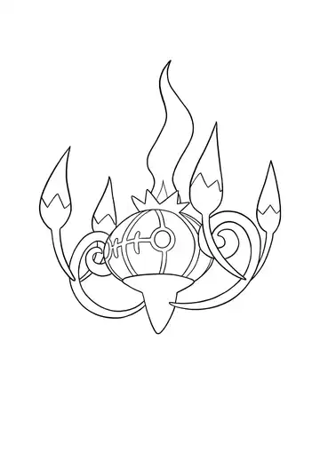 Pokémon Chandelure coloring page