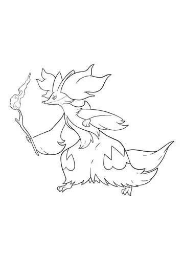 Pokémon Delphox coloring page