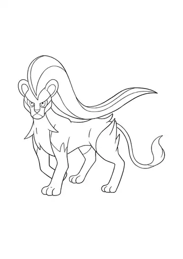 Pokémon Pyroar Female coloring page