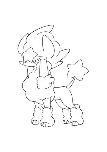 Pokémon Furfrou Star Trim coloring page
